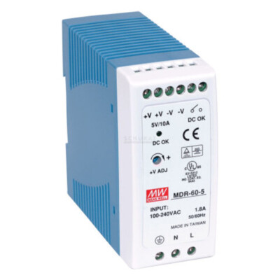 MEANWELL MDR-60-5, DC AC Hutschienen-Netzteil, DIN, 50W 5V 10A