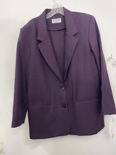 Alfred Dunner 12 Purple Blazer NWT Two Button V Neck 50