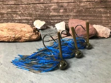 3 Stand Up Football Jigs Bass Jig Green Pumpkin & Black & Blue More Variety