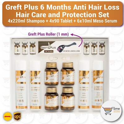 Greft Plus 6 Monate Anti-Haarausfall, nach Haartransplantation komplettes Haa...