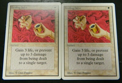 Vintage MTG Unlimited (2) Healing Salve White Common Cards LP-Excellent Con  | eBay