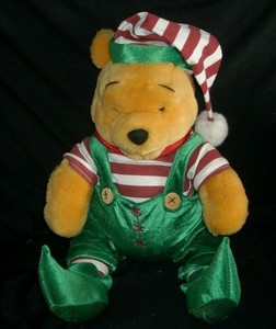 Immagini Natalizie Winnie The Pooh.Natale Winnie The Pooh Elfo Disney Negozio Peluche Animale Peluche Nuovo W Tag Ebay