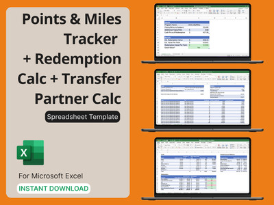 Credit Card Points Tracker, Transfer Partner Calc, Redemption Calc - Travel Hack