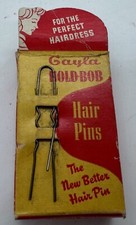 Vintage Gaylord 1942 Hold-Bob Hair Pins Bobby Pins 2" Black in Original Box