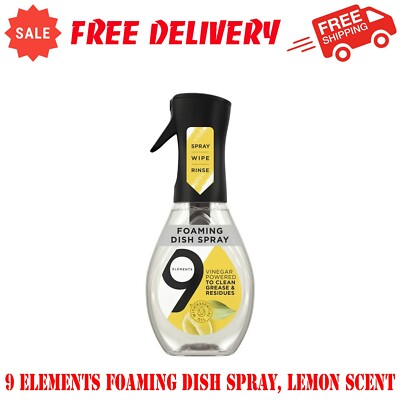9 Elements Foaming Dish Spray, With Essential Oil, Dish Soap, Lemon Scent