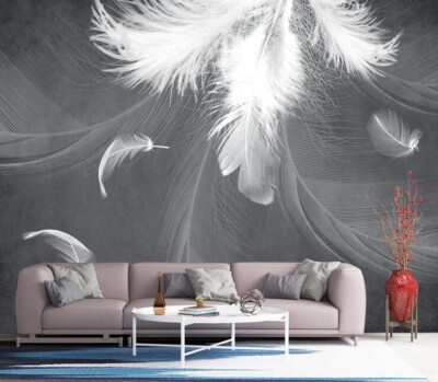 3D Floating Feather ZHUA41354 Wallpaper Wall Murals Removable Self-adhesive Ann
