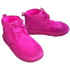 UGG Neumel II Suede Ankle Boots Girls Youth Size 4 Pink Chukka Shearling Lined