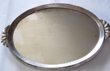 Antico Vassoio A Specchio cornite Vintage antica centro tavola 30x20 cm