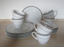 HW Heinrich Winterling Marktleuthen - 6 Kaffeegedecke  - silber + grau
