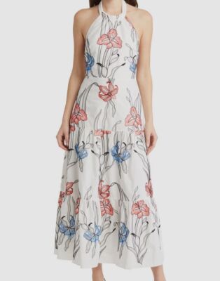 Hayden Floral Embroidered Dress in White Multi | Milly White Multi / 2 Hayden Floral Embroidered Dress in White Multi | Milly White Multi / 2