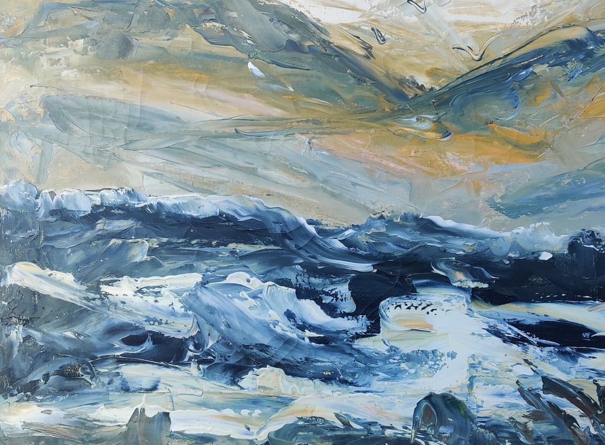 Brith de Vries (1941): ROUGH SEA, Original oil painting. | eBay
