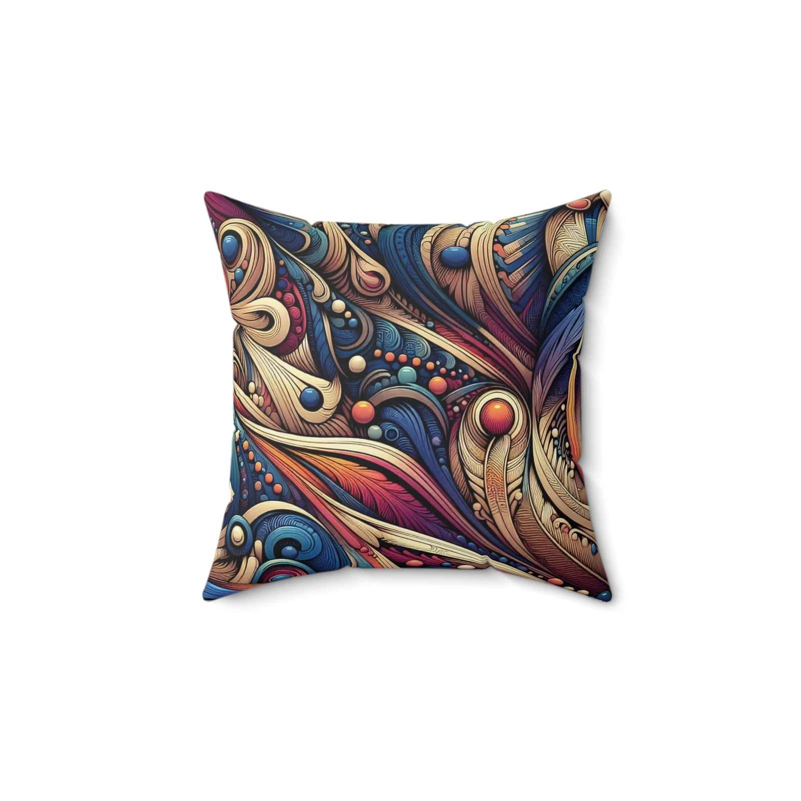 Abstract Feather Pattern Spun Polyester Square Throw Pillow