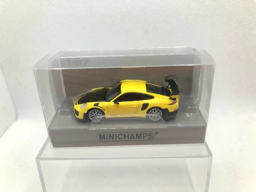 MINICHAMPS 1:87 PORSCHE 911 GT2 RS 2018 YELLOW & CARBON