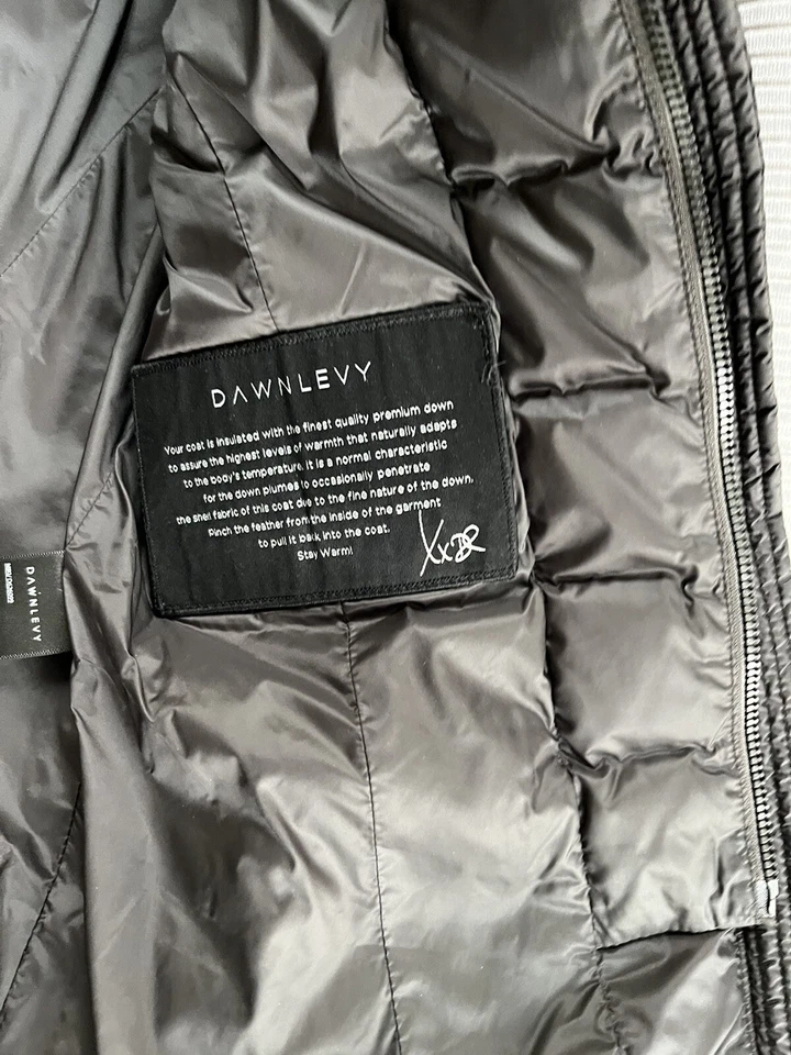 Abrigo acolchado corto Dawn Levy para mujer talla XS gris liso Foto 4 de 4