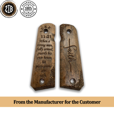 Cb Colt ZIB GRIPS Colt 1911 Pistol Grip, Full Size 1911 (Government/ Commander) Impugnatura Per Pistola In Noce Fatta A Mano In Legno Di Noce Ars.28 King Crimson Red