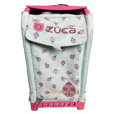 Zuca Pink Frame With Blue Butterfly Bag Preowned Rolling Wheels Bag Skating