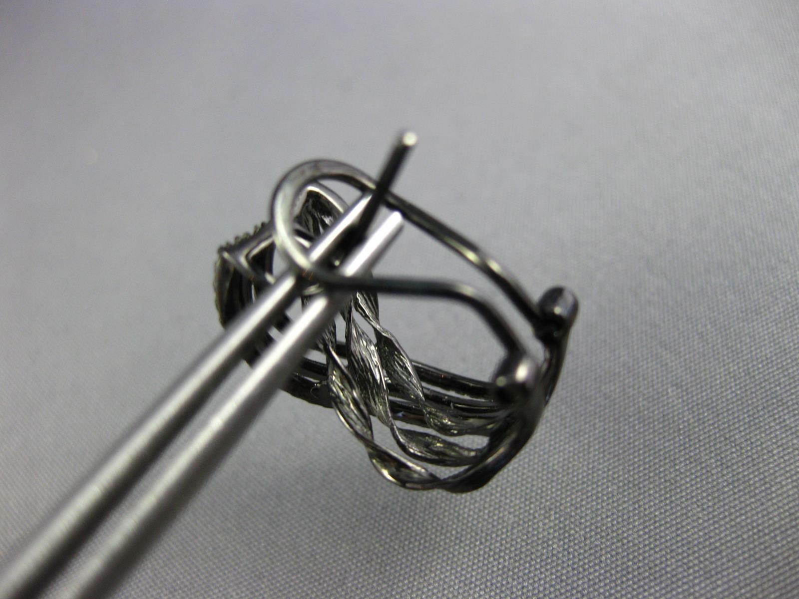 ORECCHINI DA APPENDERE .35 CT DIAMANTE ORO NERO 14KT 3D MULTI FILA CROCE CLIP ON