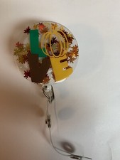 badge reels retractable id holders - Pretty Fall Leaves With Love On It. New.