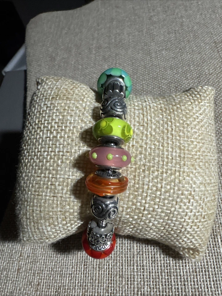 Pandora bracelet 15 Silver charms 2 Spacers Sterling Silver authentic 8” Beads - Image 2 of 4