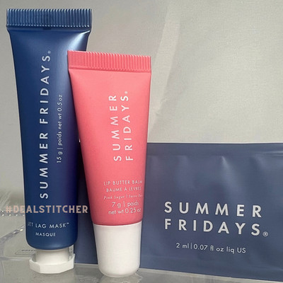 Summer Fridays Jet Lag Mask and Soothing Lip Balm Moisturizer 3PC Set
