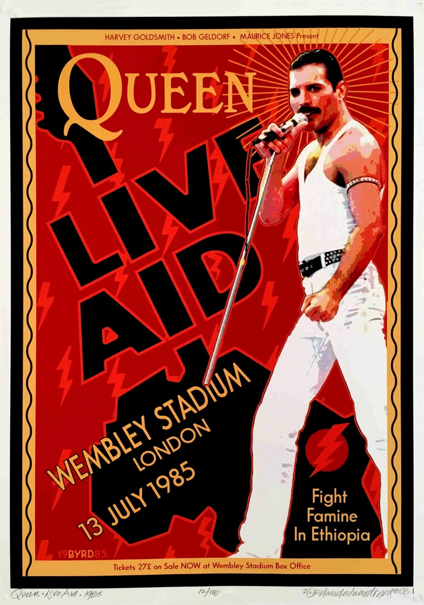 QUEEN Poster Live Aid 1985 Wembley Hand-Signed New Tribute David