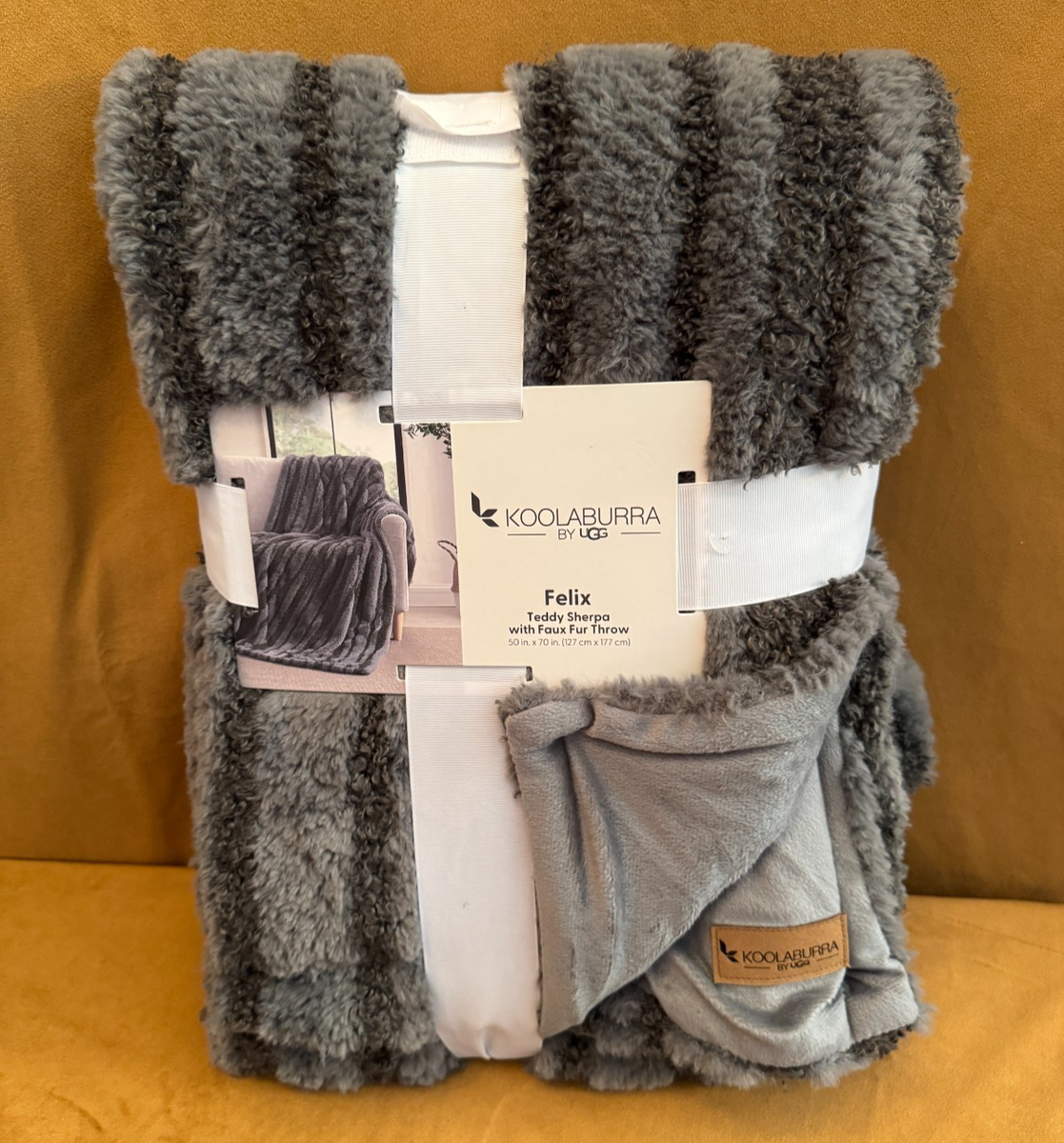 Ugg Koolaburra Felix Teddy Sherpa Faux Fur Throw 50 x 70