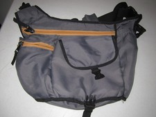 Diaper Dude Diaper Bag Gray Messenger Bag Crossbody Orange Zippers Free Shipping