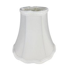 Scalloped Bell Designer Lamp Shade, White, 4 x 8 x 7.25, Round Clip
