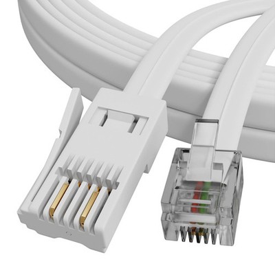 5MTR Zweiadrig RJ11 Stecker auf BT Stecker Kabel 6P2C 2-Pin Festnetzkabel Fax ADSL Modem