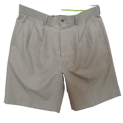 Louis Raphael Golf Shorts Mens 35x9 Pleated Stain Resistant Beige