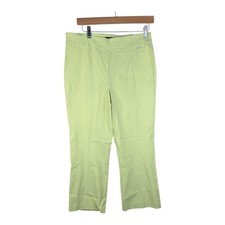 New T Tahari Crop Flare True Stretch Pants size Medium Green