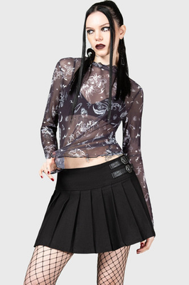 #ad Shirt Crop Top Long Sleeve Women New Goth Alternative $18.80