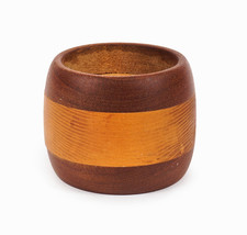 Hand-turned Decorative Wooden Bowl Striped Vase Hand Made Vintage Dish Jewelry