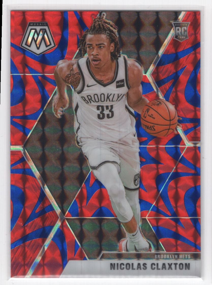 #236 2019-20 Mosaic REACTIVE BLUE * Nicolas Claxton RC Brooklyn Nets