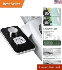 Non-Electric Adjustable Bidet Attachment with Self-Cleaning Dual Nozzles - Black