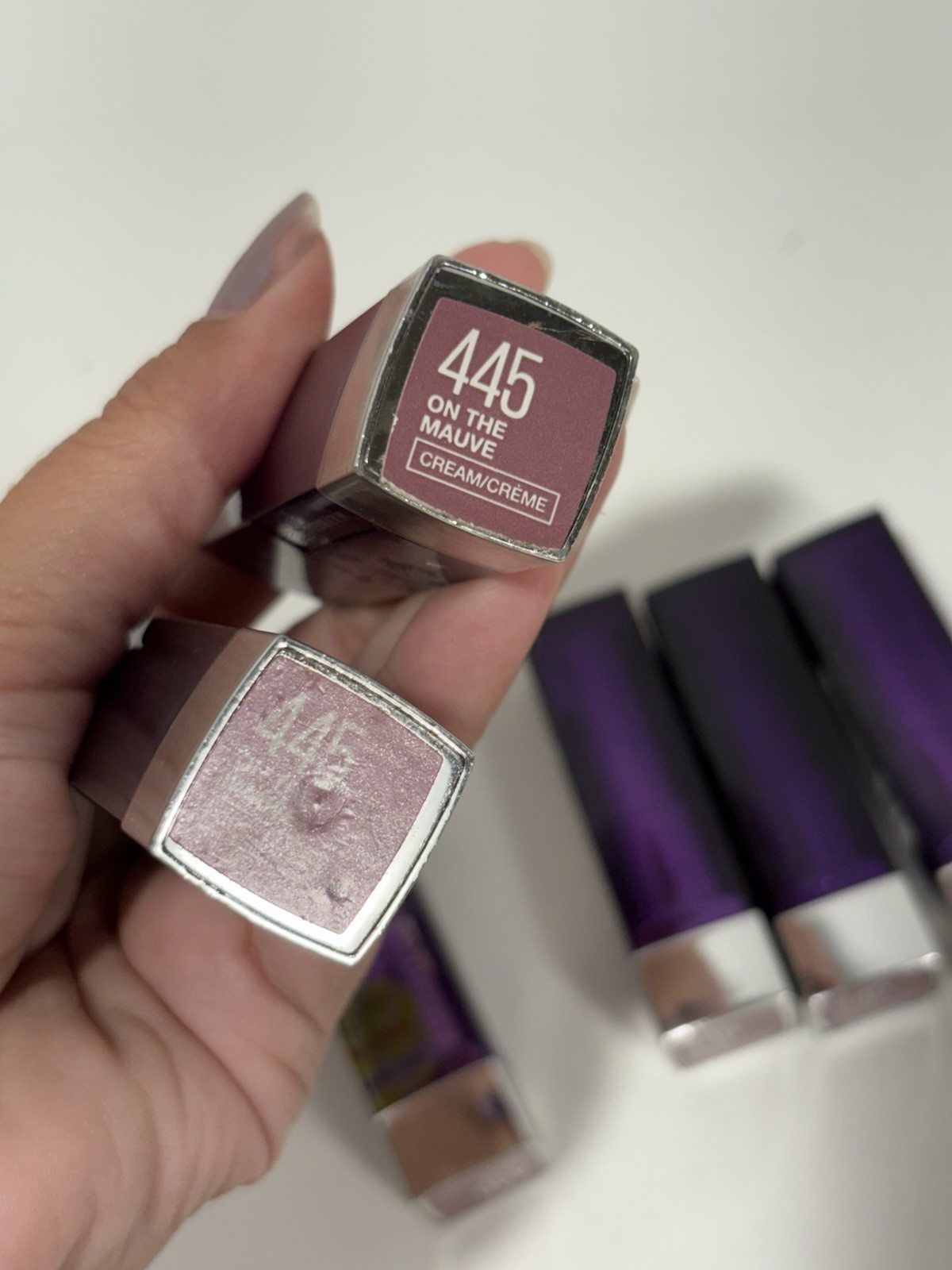 Lot Of 6 Maybelline Color Sensational Lipstick On The Mauve, 445 0.15 oz READ***