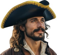 HOMELEX Authentic Pirate Hat for Adult Halloween Colonial Tricorn Costume...