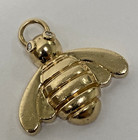 Vintage BOCK Solid 14K Yellow Gold Diamond Bee Pendant 3.7 Grams — photo 2