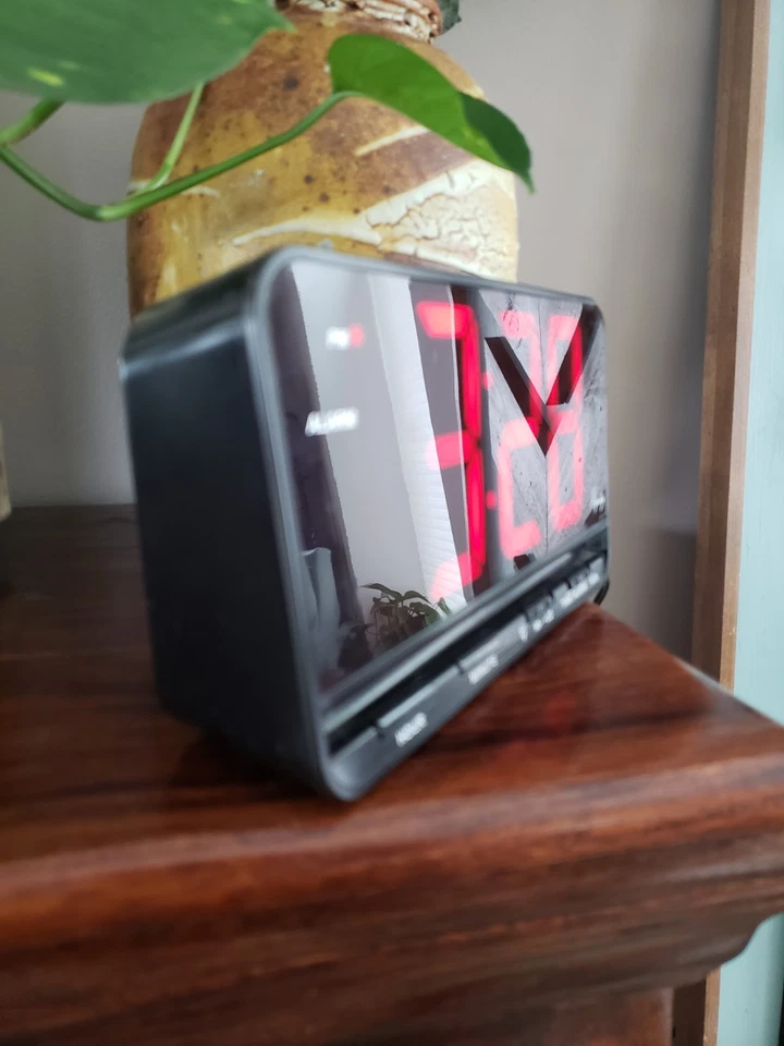 Equity Large# Digital Alarm Clock Red LED  Black Electric Snooze Tested Works!⏰  - Image 2 of 4