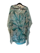 Marina Rinaldi Silk Blend Floral Tunic Cover NWOT MR 29 With A Slip