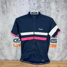 Worn Once! Rapha Brevet Short Sleve Men's Large Navy/Pink Cycling Jersey