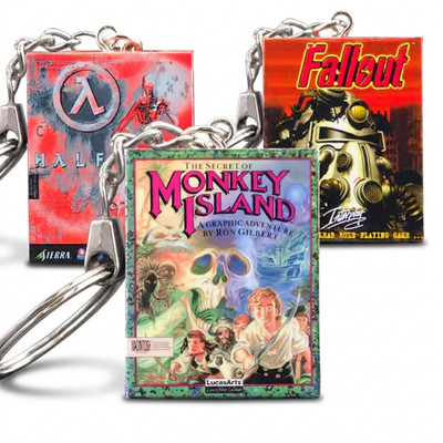 PC Big Box Miniature Game Box Keychain Retro Games Selection Fan Gift