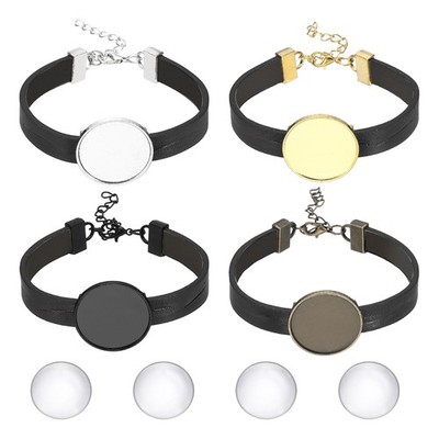 Für Bracelet Blanks Schmuckherstellung 4 Stück 25mm Schwarz