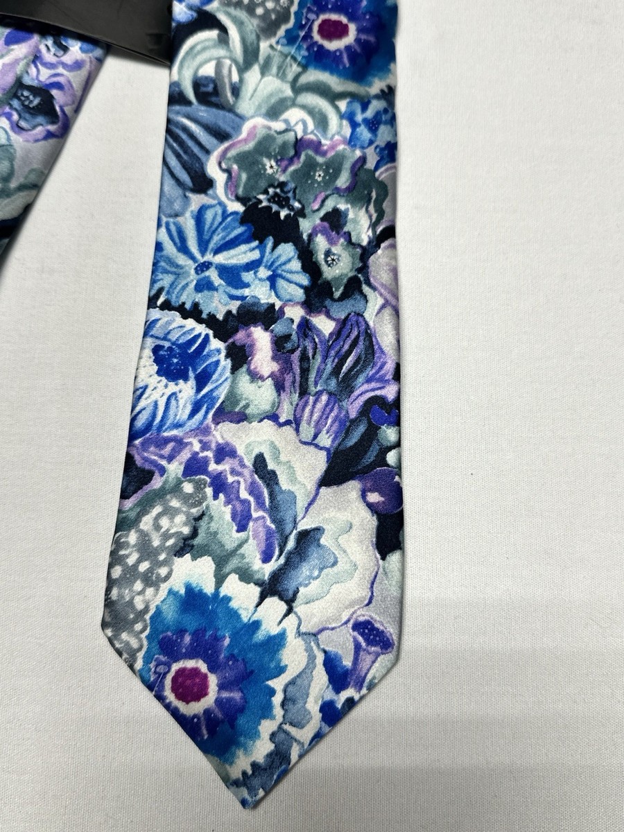 Murano Men's Classic Tie 100% Silk Floral Multicolor 59” X 3