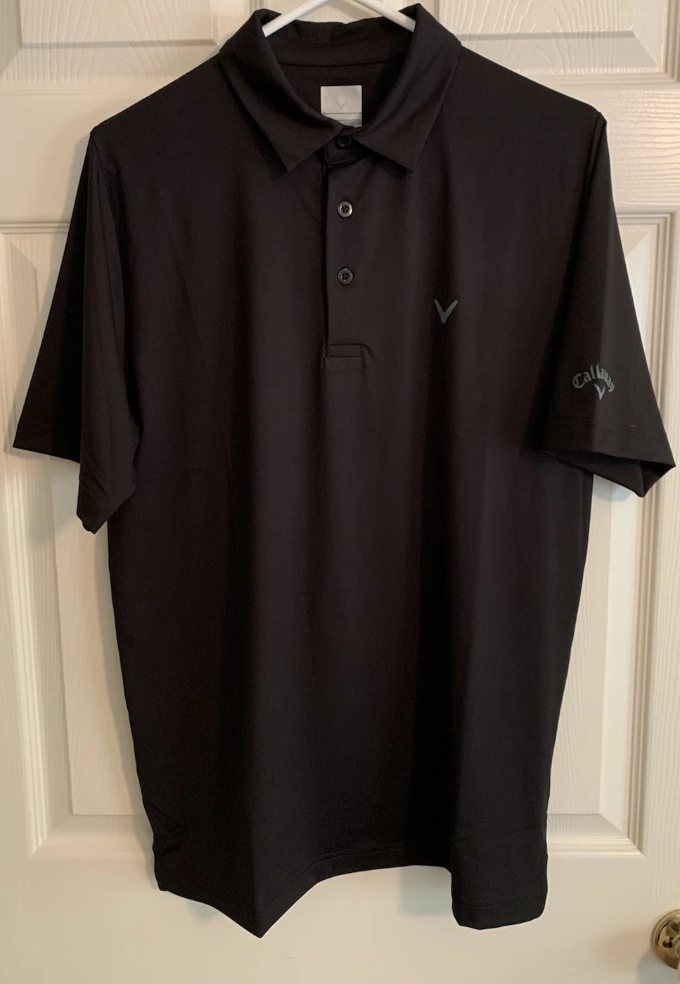 CALLAWAY Opti-Dri Swing Tech Mens Black S/S Golf Polo Shirt L XL NWT