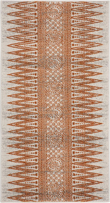 Evoke Collection 2'2'' X 4' Ivory / Orange EVK226S Boho Non-Shedding Living Room