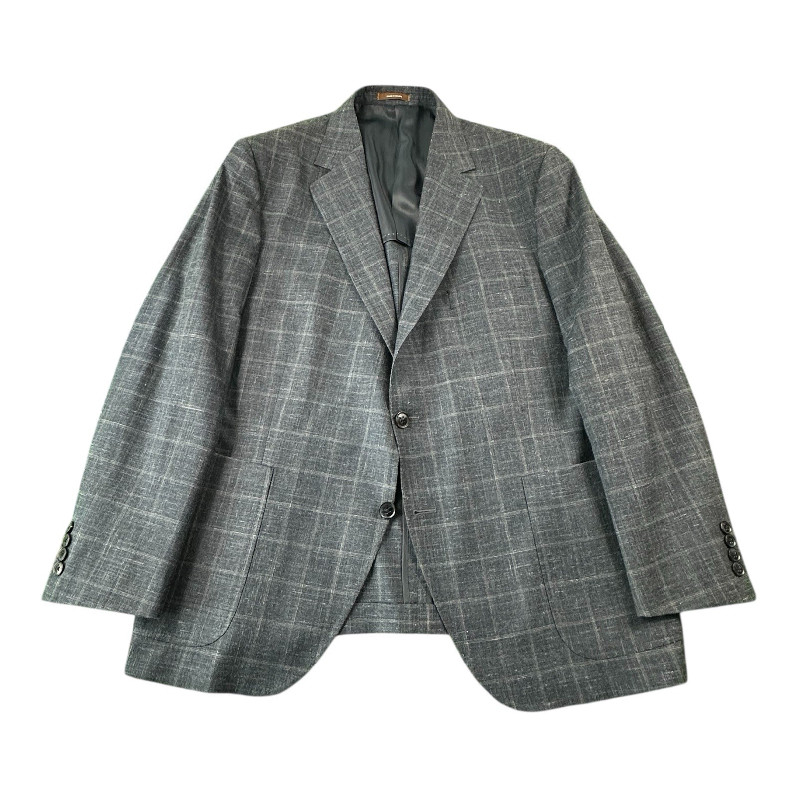 Peter Millar Blue Checked Current Wool Linen Silk… - image 1