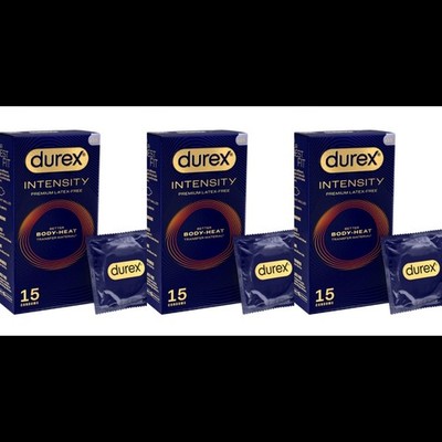Durex Intensity Kondome, 45s, Regular Fit, bessere Körperwärmeübertragung 3 x 15