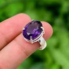 Amethyst Ring 925 Sterling Silver Ring Handmade Gemstone Ring Unisex Rings