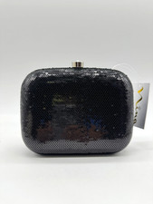 NINA Getty sequin minaudiere women's clutch evening purse - BLACK